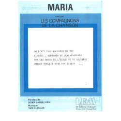 Sheet music MARIA Les Compagnons de la Chanson pdf