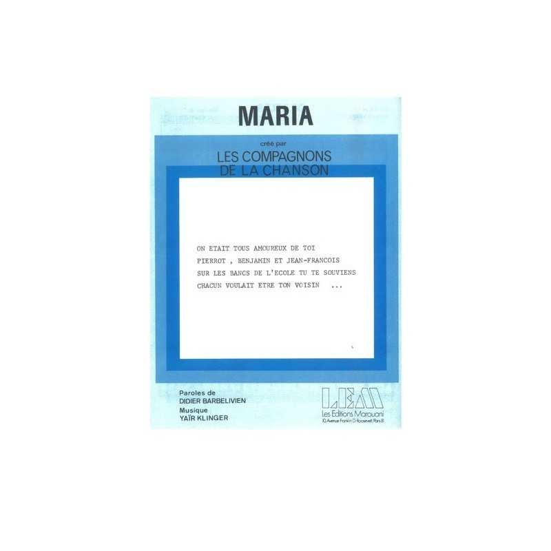 Sheet music MARIA Les Compagnons de la Chanson pdf