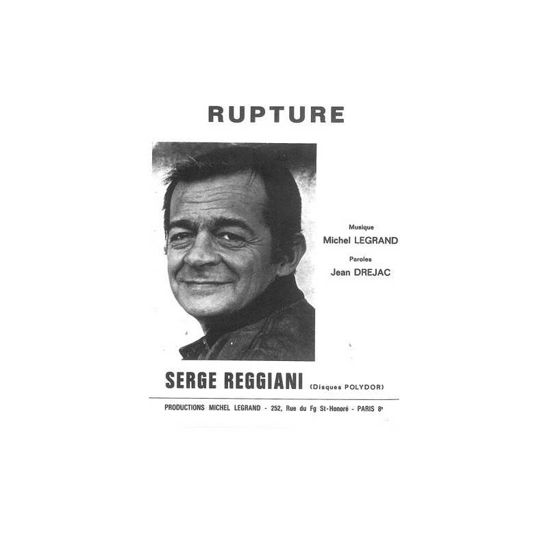 Sheet music RUPTURE Serge REGGIANI PDF