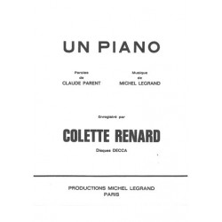 Sheet music UN PIANO Colette RENARD pdf