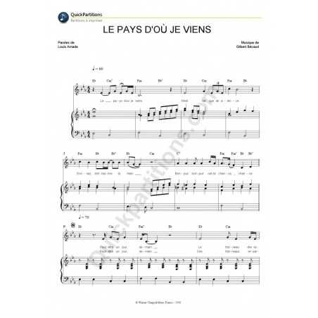 LE PAYS D'OÙ JE VIENS