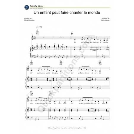 UN ENFANT PEUT FAIRE CHANTER LE MONDE