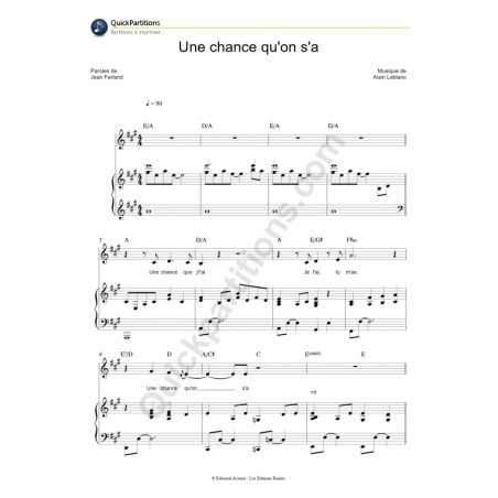 UNE CHANCE QU'ON S'A