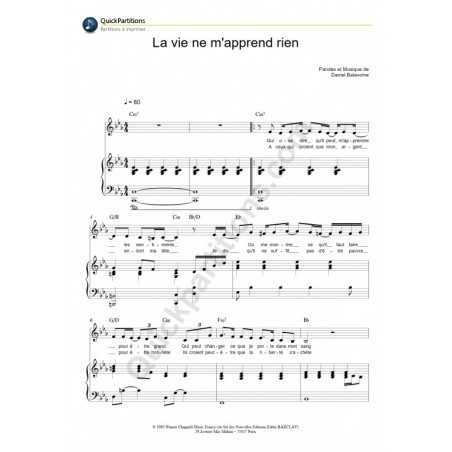 LA VIE NE M'APPREND RIEN