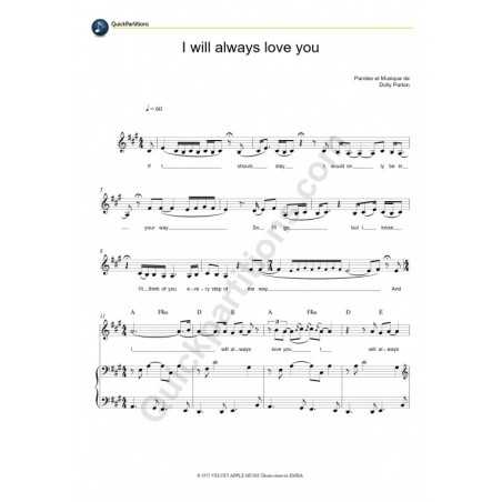 I WILL ALWAYS LOVE YOU