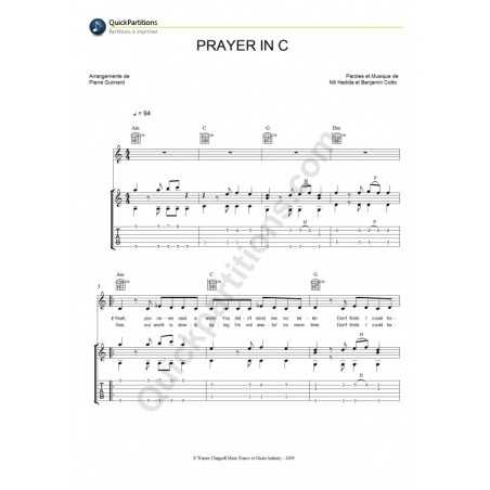 PRAYER IN C (Guitar Tab)