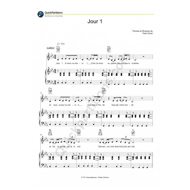 Partition JOUR 1 Louane pdf