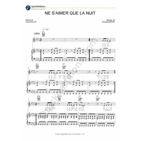 NE S'AIMER QUE LA NUIT