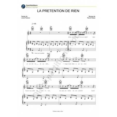 LA PRÉTENTION DE RIEN