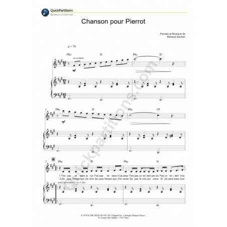 CHANSON POUR PIERROT