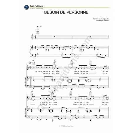 BESOIN DE PERSONNE