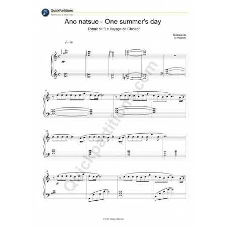 ONE SUMMER'S DAY (LE VOYAGE DE CHIHIRO)
