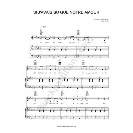 SI J'AVAIS SU QUE NOTRE AMOUR