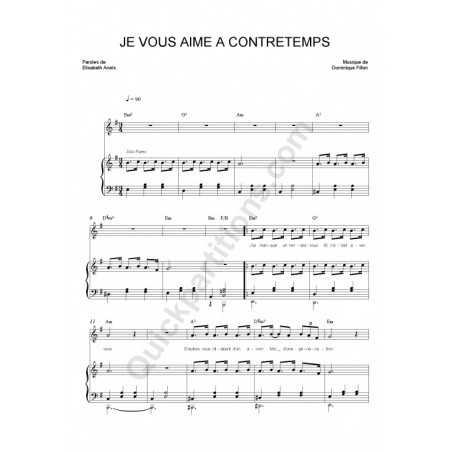JE VOUS AIME A CONTRETEMPS