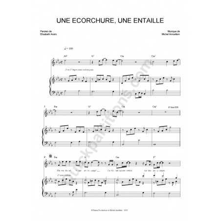 UNE ECORCHURE, UNE ENTAILLE