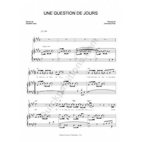 UNE QUESTION DE JOURS