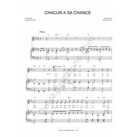 CHACUN A SA CHANCE