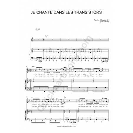 JE CHANTE DANS LES TRANSISTORS