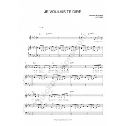 JE VOULAIS TE DIRE