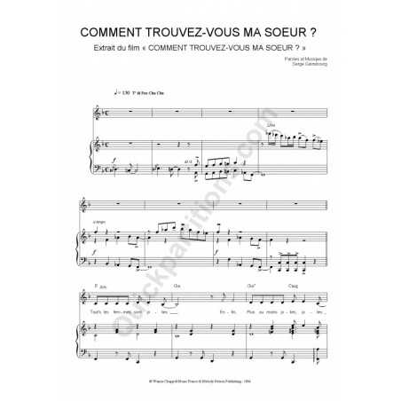 COMMENT TROUVEZ-VOUS MA SOEUR ?