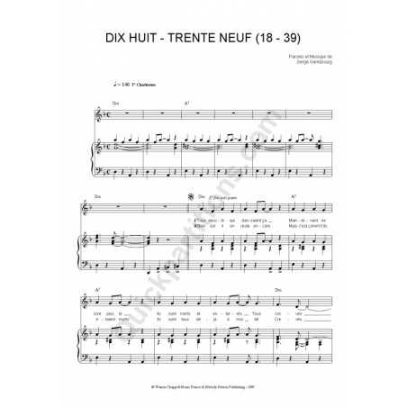 DIX HUIT - TRENTE NEUF (18 - 39)