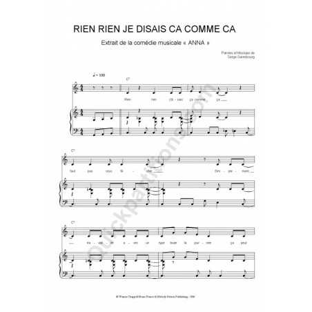 RIEN RIEN JE DISAIS CA COMME CA