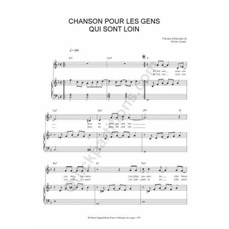 CHANSON POUR LES GENS QUI SONT LOIN