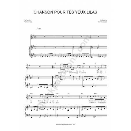 CHANSON POUR TES YEUX LILAS