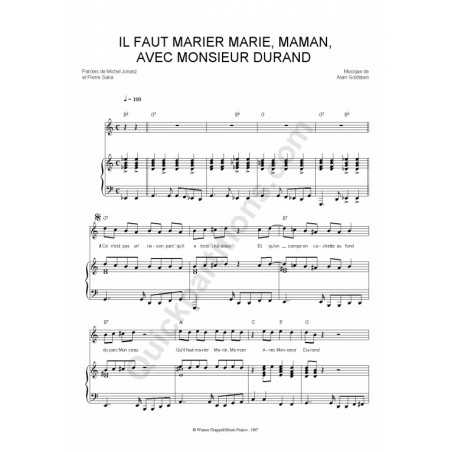 IL FAUT MARIER MARIE, MAMAN, AVEC MONSIEUR DURAND