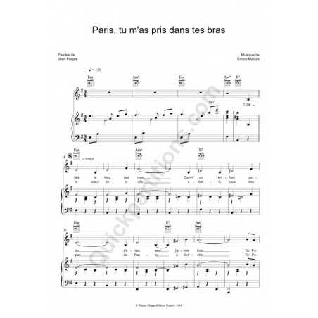 PARIS TU M'AS PRIS DANS TES BRAS