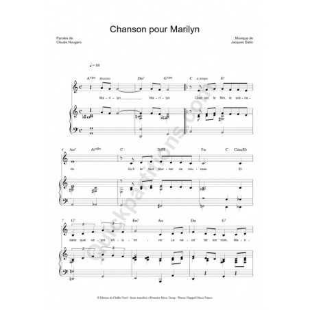 CHANSON POUR MARILYN
