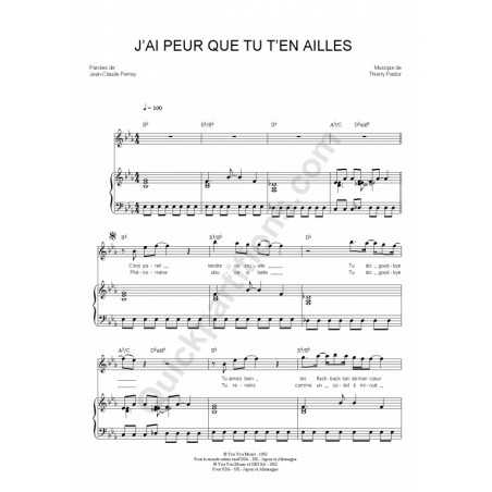 J'AI PEUR QUE TU T'EN AILLES