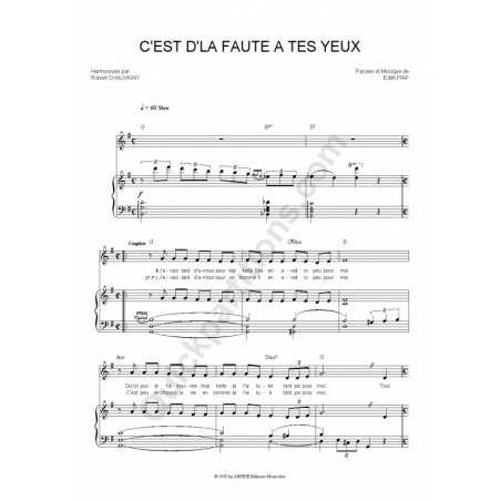 C'EST D'LA FAUTE A TES YEUX