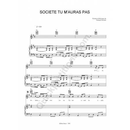 SOCIÉTÉ TU M'AURAS PAS