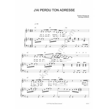 J'AI PERDU TON ADRESSE