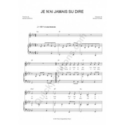 JE N'AI JAMAIS SU DIRE