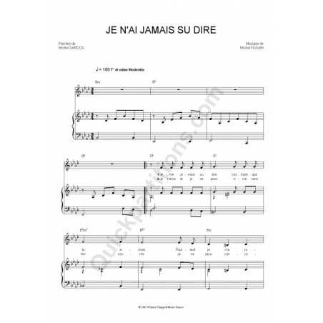 JE N'AI JAMAIS SU DIRE