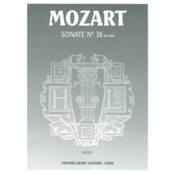 Partition SONATE N°16 KV545 Wolfgang Amadeus MOZART