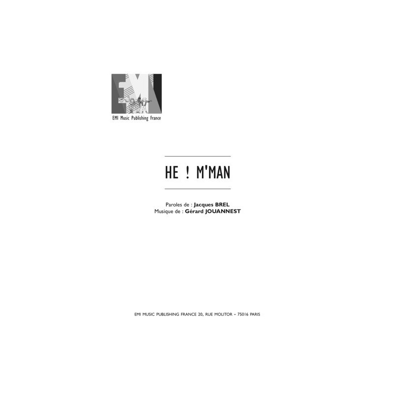 Partition HE M'MAN Jacques Brel pdf