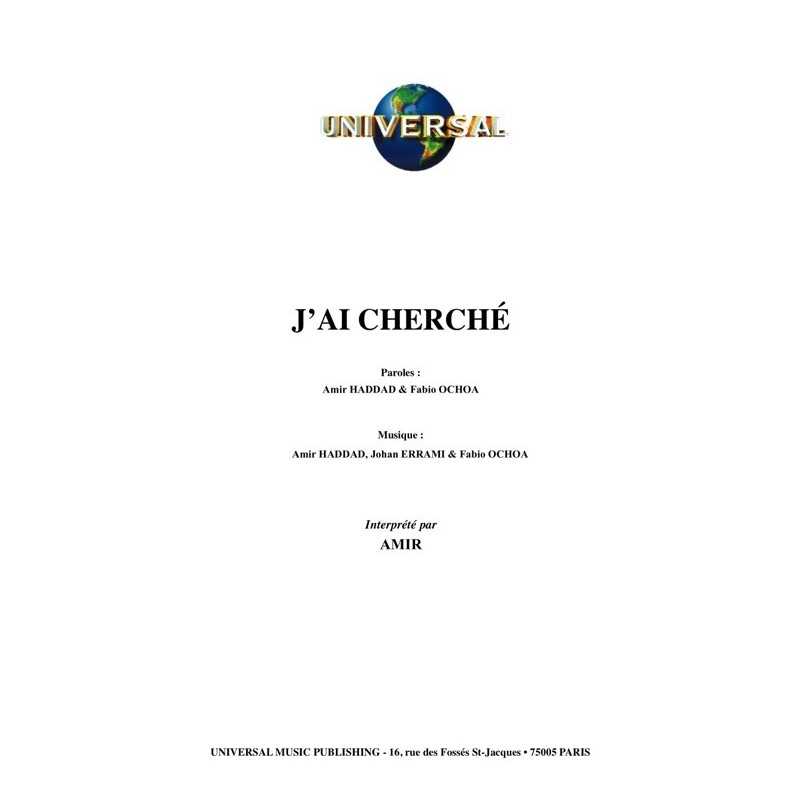 Partition J'AI CHERCHÉ Amir PDF