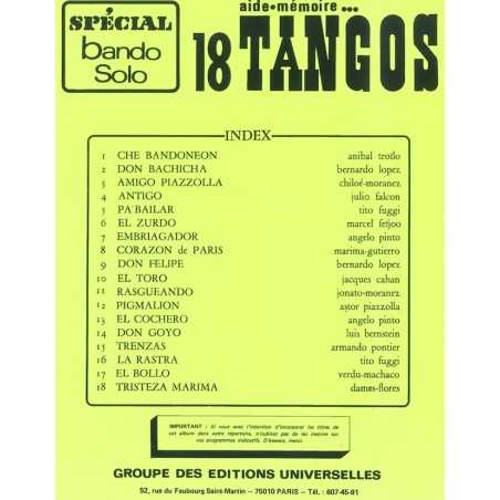 AIDE MÉMOIRE – 18 TANGOS SPÉCIAL BANDO SOLO