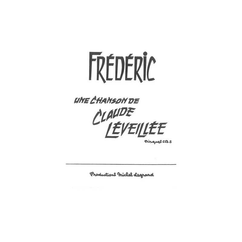 Sheet music FRÉDÉRIC Claude Léveillée PDF