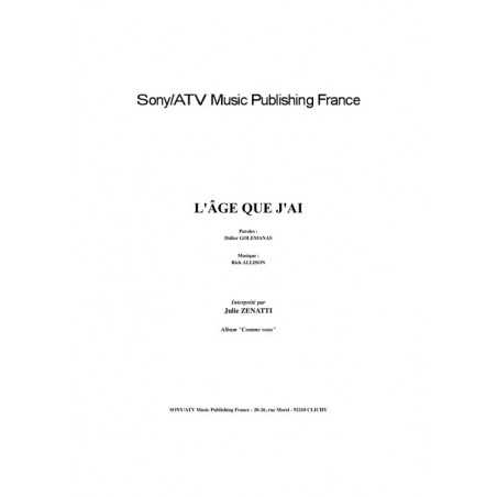 L'ÂGE QUE J'AI