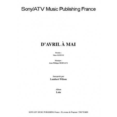 D’AVRIL À MAI
