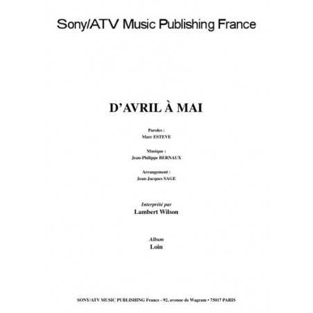 D’AVRIL À MAI (ARRANGEMENTS)