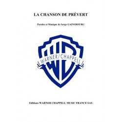 Sheet music LA CHANSON DE PRÉVERT Serge Gainsbourg pdf