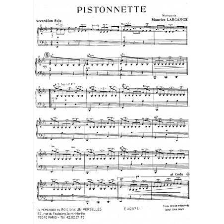 FISA MUSETTE - PISTONNETTE