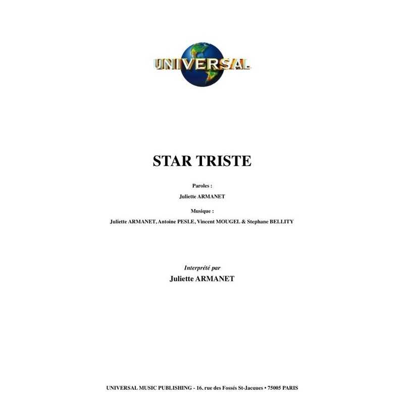 Sheet music STAR TRISTE Juliette ARMANET