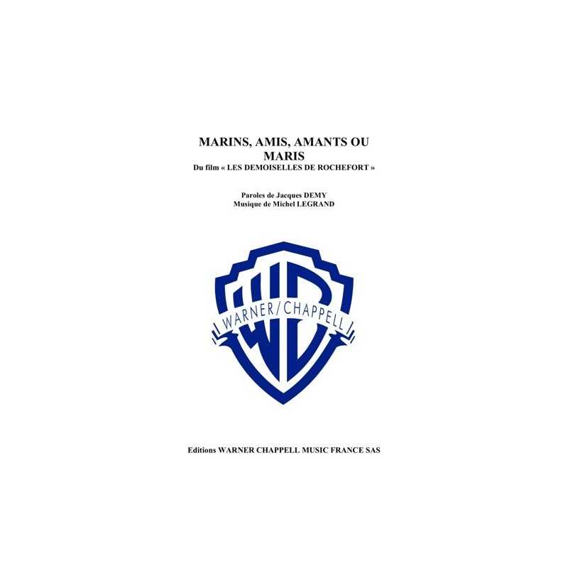 Sheet music MARINS AMIS AMANTS OU MARIS Michel LEGRAND