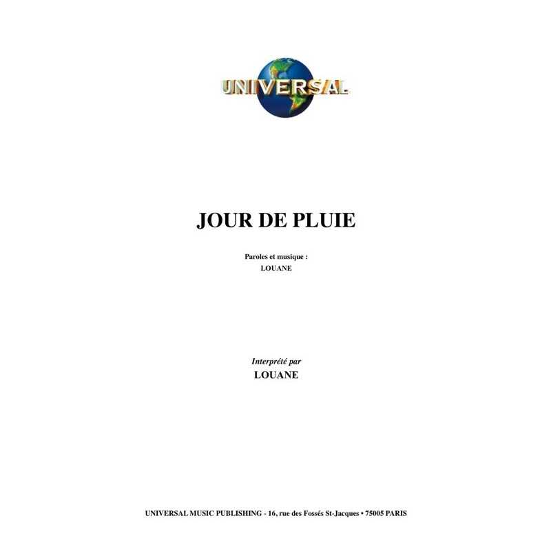 Sheet music JOUR DE PLUIE LOUANE pdf